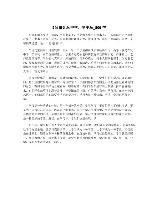 【写景】玩中学,学中玩_500字
