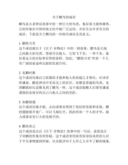 关于鹏鸟的成语
