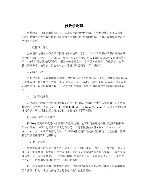 代数学定理