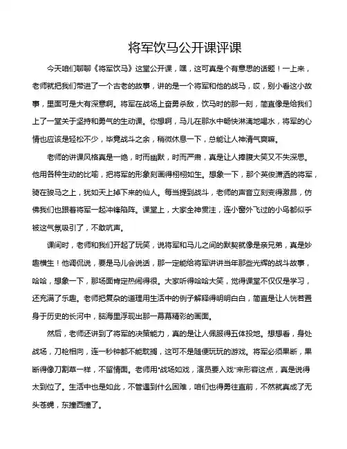 将军饮马公开课评课