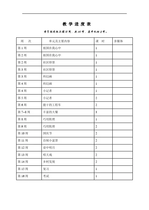 湘教版六年级上册美术全册教案