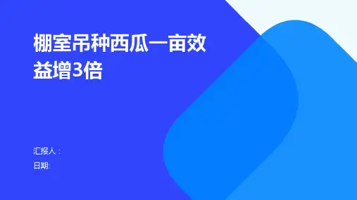 棚室吊种西瓜一亩效益增3倍