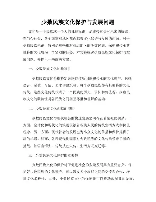 少数民族文化保护与发展问题