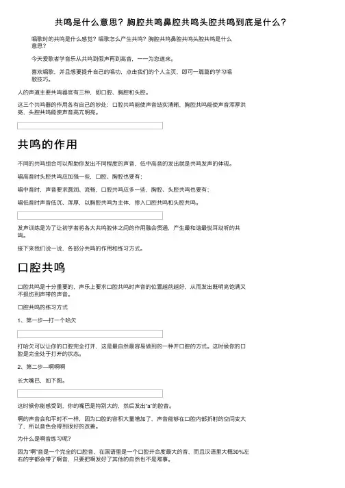 共鸣是什么意思？胸腔共鸣鼻腔共鸣头腔共鸣到底是什么？