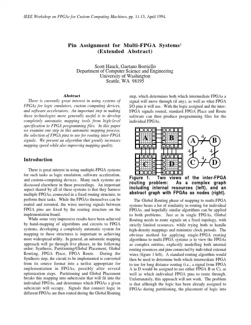Pin Assignment for Multi-FPGA Systems 1 (Extended Abstract)