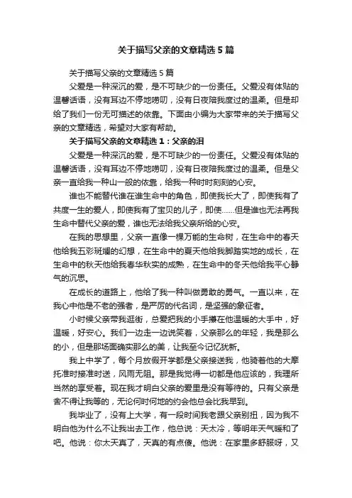 关于描写父亲的文章精选5篇