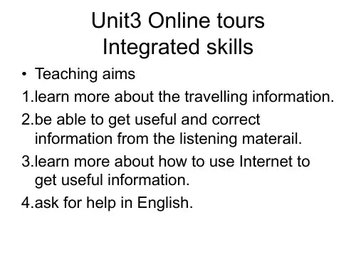 期牛津译林版八年级英语下册课件：U3 Integrated skills