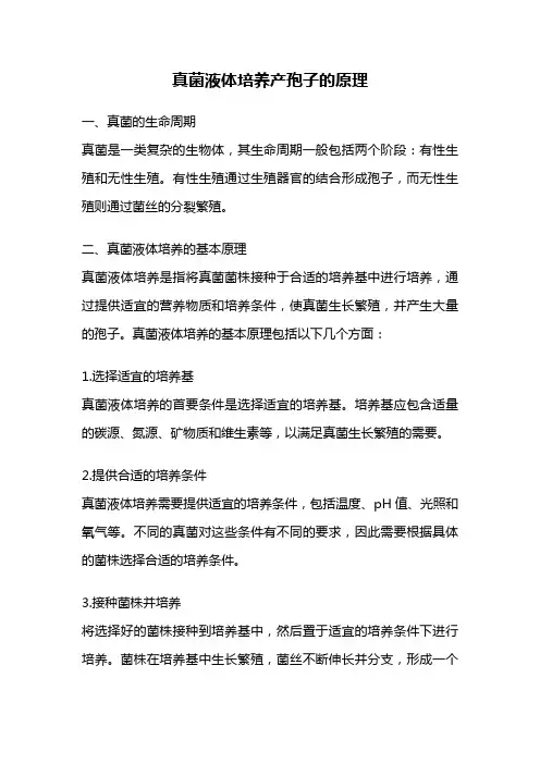 真菌液体培养产孢子的原理