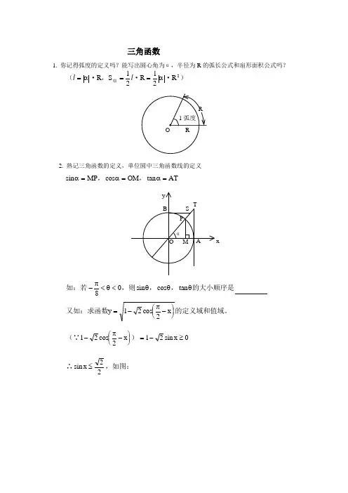 高中数学知识点总结之三角函数篇