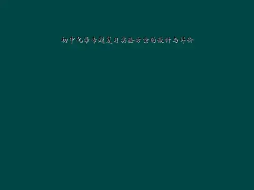 初中化学专题复习实验方案的设计与评价