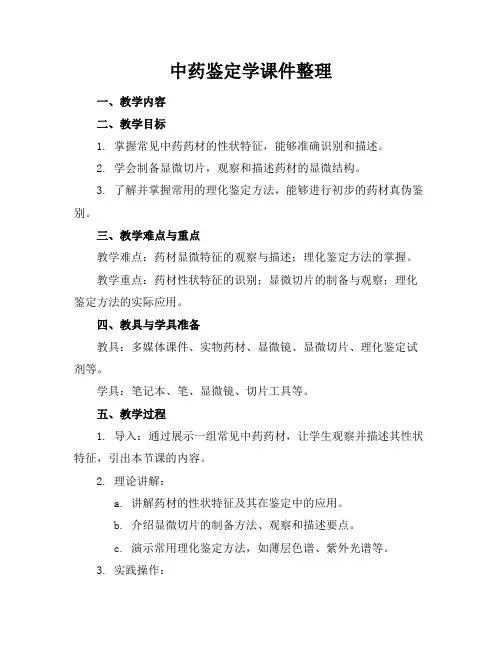 中药鉴定学课件整理