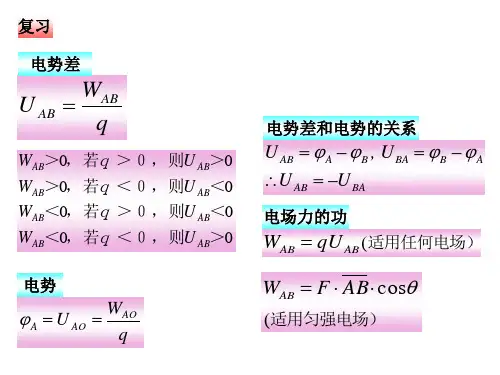 电势差和电势的关系
