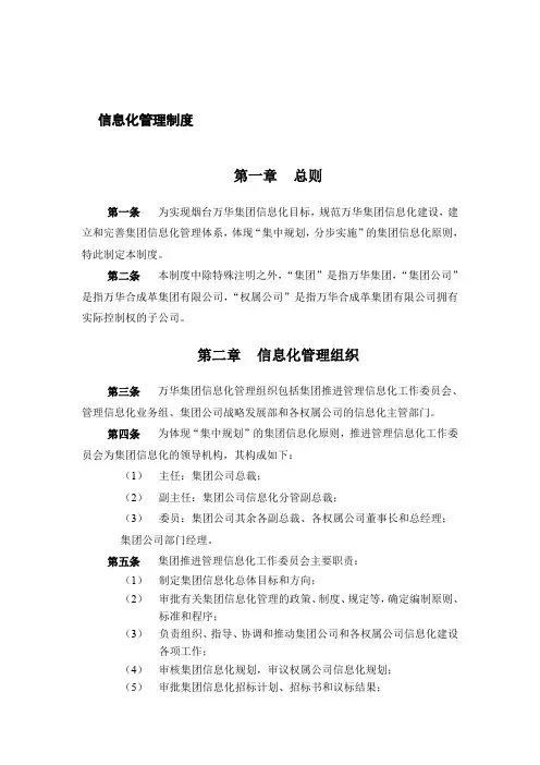 集团信息化管理制度