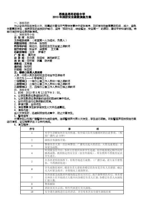 2013消防安全演练方案