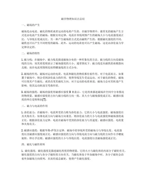 磁学物理知识点总结