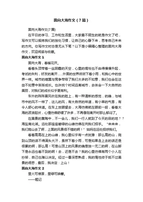 面向大海作文（7篇）