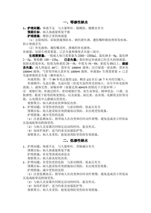 外科护理问题及护理措施2016