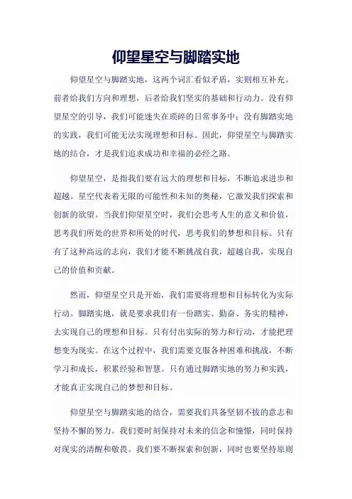 仰望星空与脚踏实地