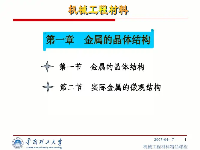 第一章 金属晶体结构