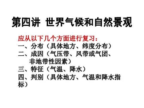 第四讲世界气候类型及补充自然带景观