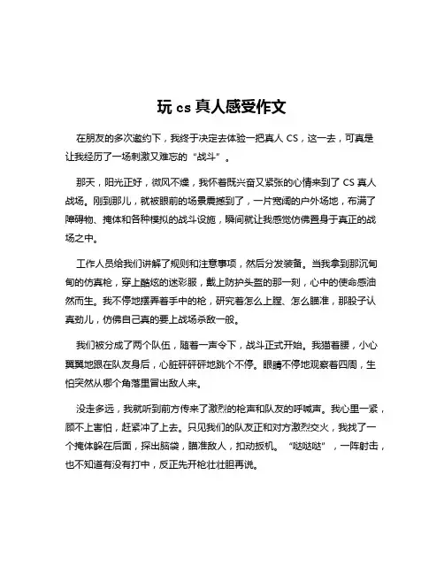 玩cs真人感受作文
