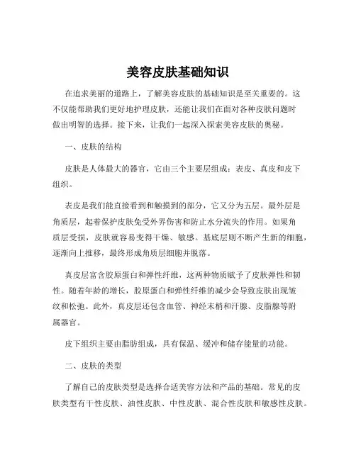 美容皮肤基础知识