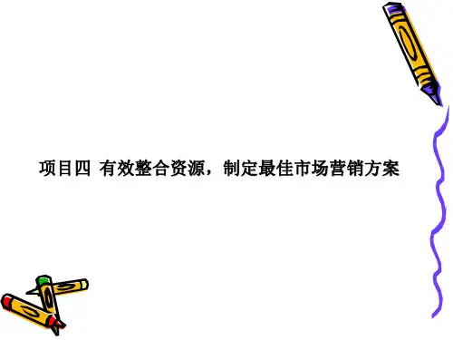 市场营销实务课件 项目四 有效整合资源,制定最佳市场营销方案