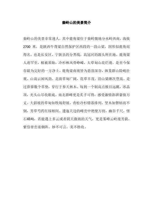 秦岭山的美景简介