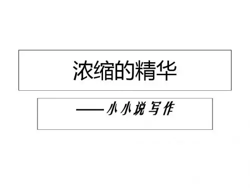 高三语文高考浓缩的精华——小小说写作课件
