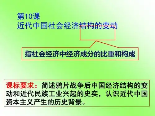 岳麓版高中历史必修二第二单元第10课《近代中国经济结构的变动》经典课件(42张)(共42张PPT)