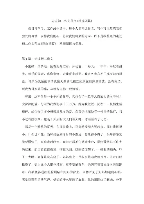 走过初二作文范文(精选四篇)