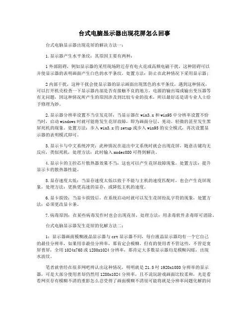 台式电脑显示器出现花屏怎么回事
