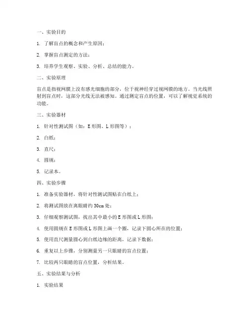 盲点测定的实验报告