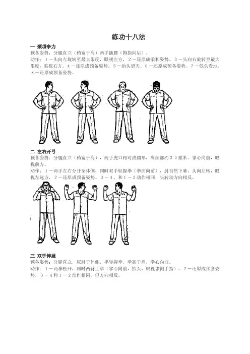 练功十八法动作技术要领