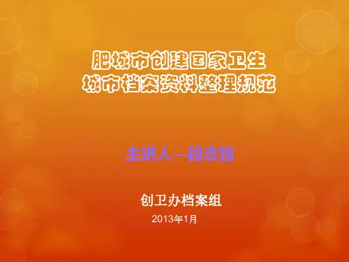创卫档案整理标准与规范定 (1)汇总