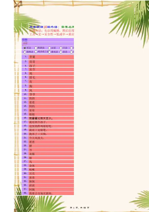 生活常用英文入手学习中英对照版--(新带真人朗读学习英语功能)