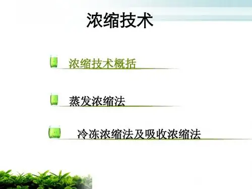 发酵：浓缩技术—孙欢欢