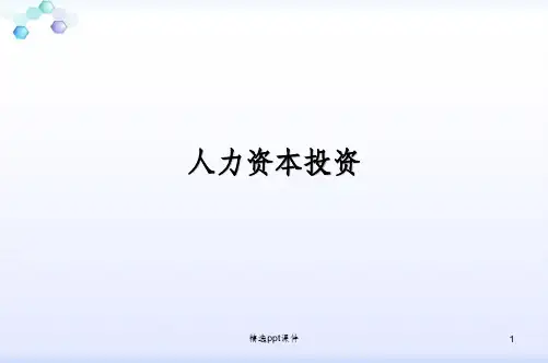 人力资本投资ppt课件