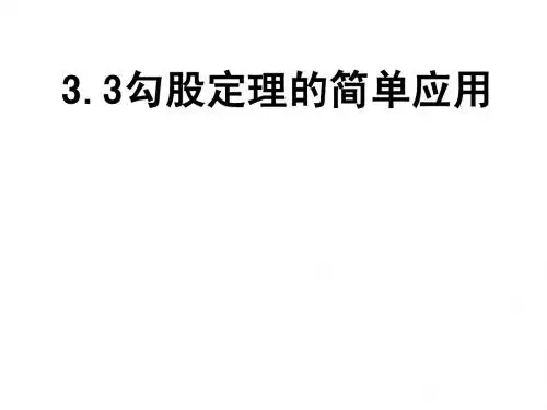 3.3勾股定理的简单应用爱国个性太好了