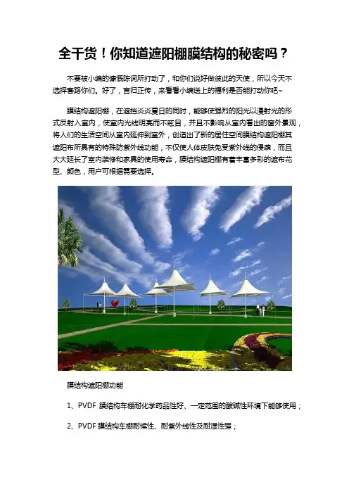 全干货!你知道遮阳棚膜结构的秘密吗？