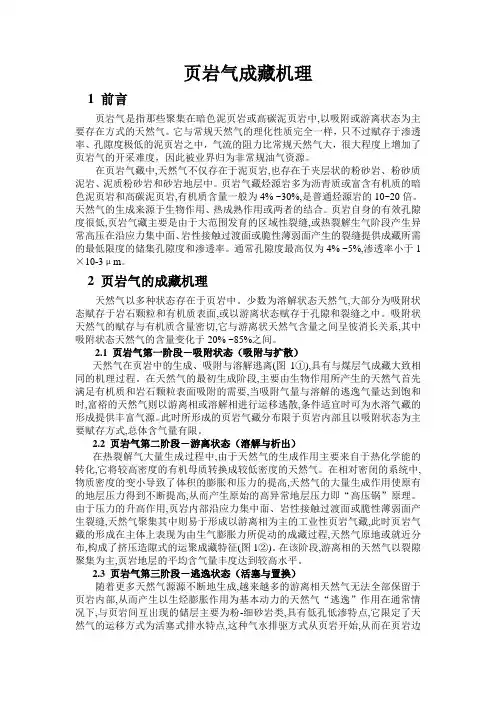 页岩气成藏机理