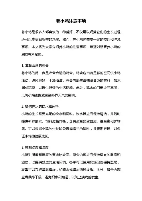 养小鸡注意事项