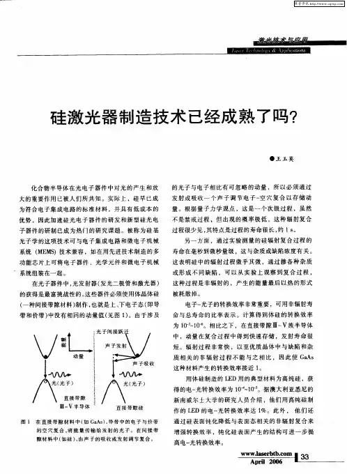 硅激光器制造技术已经成熟了吗？