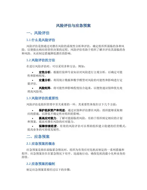 风险评估与应急预案