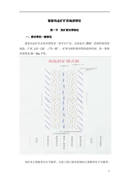 谢家沟金矿矿床地质简介