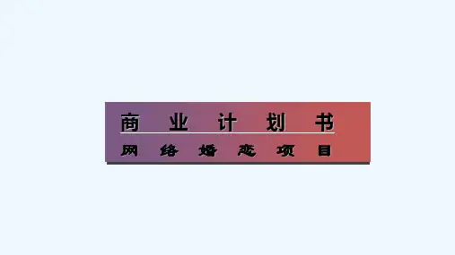 网络婚恋项目商业计划书 PPT