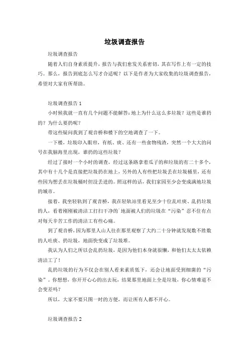 垃圾调查报告