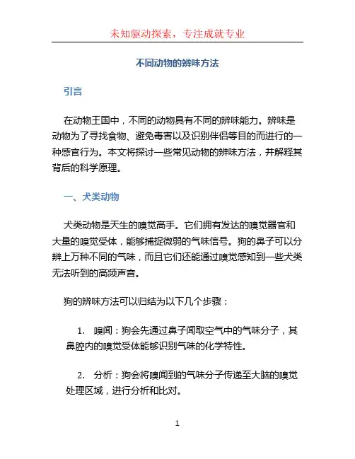 不同动物的辨味方法