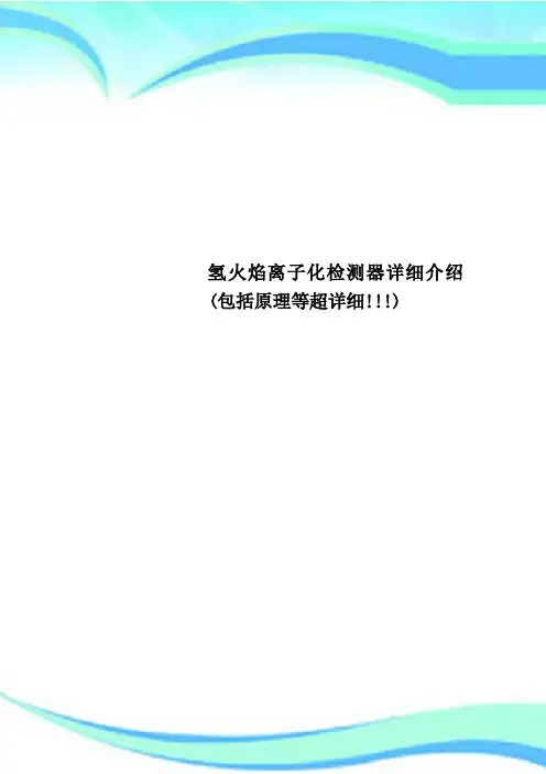 氢火焰离子化检测器详细介绍包括原理等超详细!!!