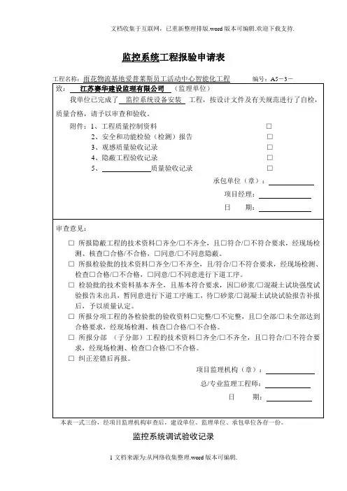 监控系统调试报告